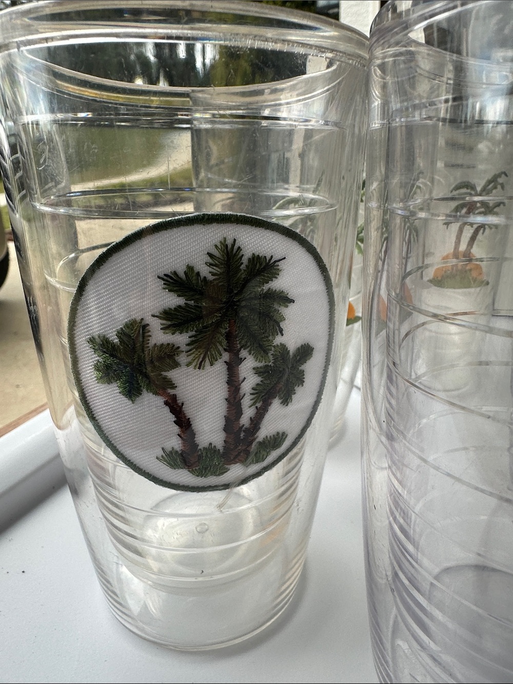TERVIS TUMBLER set of 8 coastal beach acrylic 16oz cups starfish palm tree sea - Picture 5 of 11